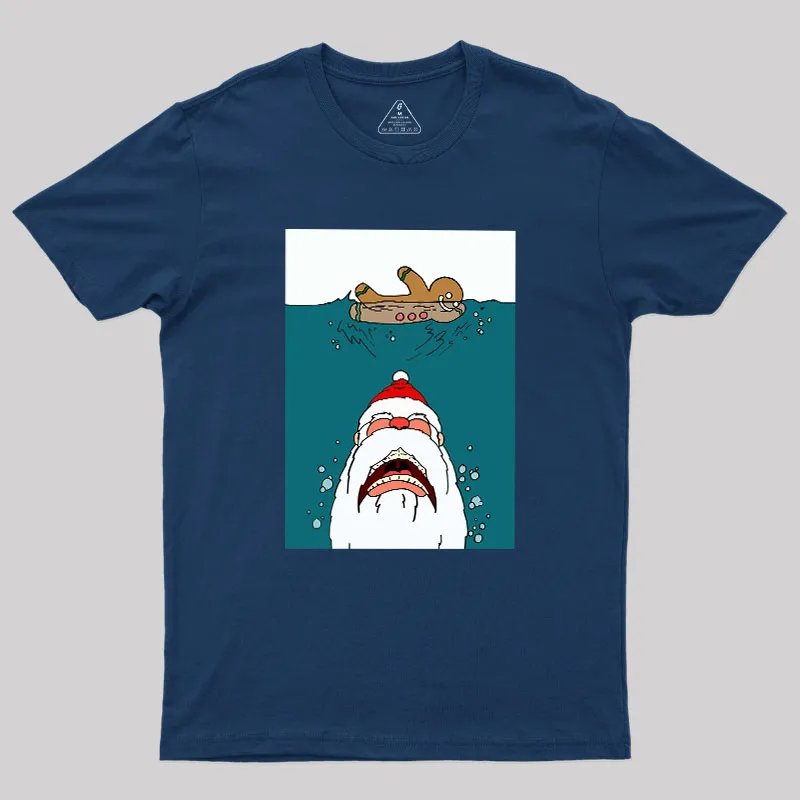 Santa Shark Geek T-Shirt - Image 2