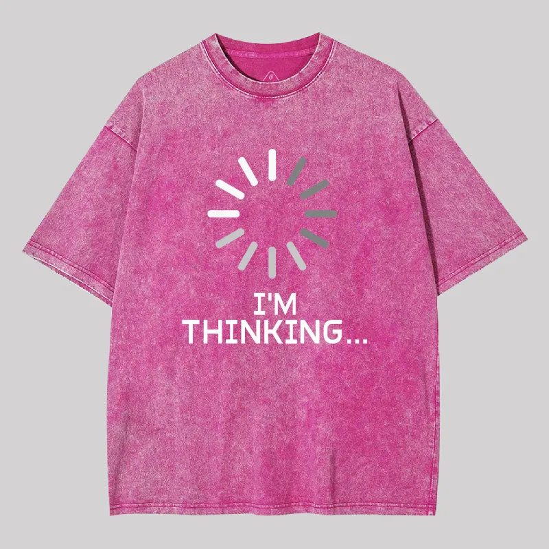 I'm Thinking Loading Wheel Washed T-Shirt - Image 7