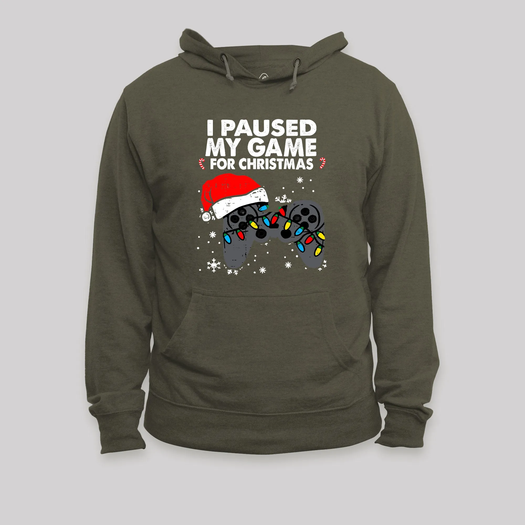 Alternative view of Paused My Game Christmas Gamer Hoodi