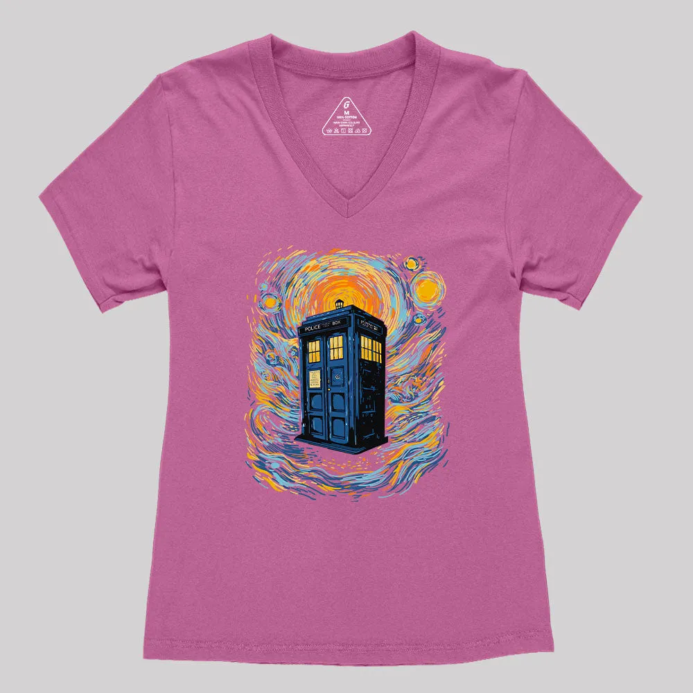 Starry Blue Box Women's V-Neck T-shirt - Image 4