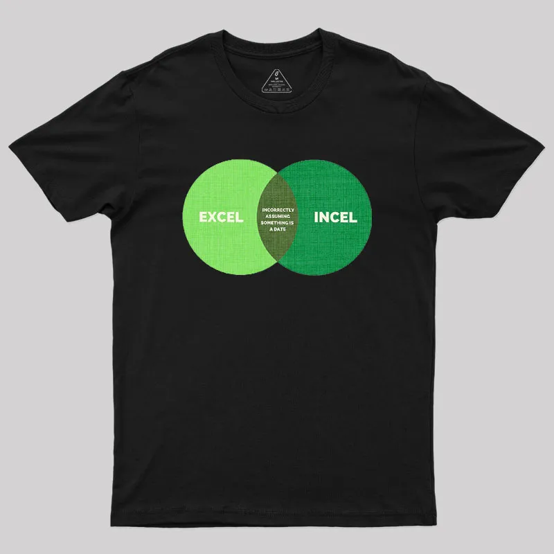 Excel Incel Venn Diagram Geek T-Shirt - Image 2