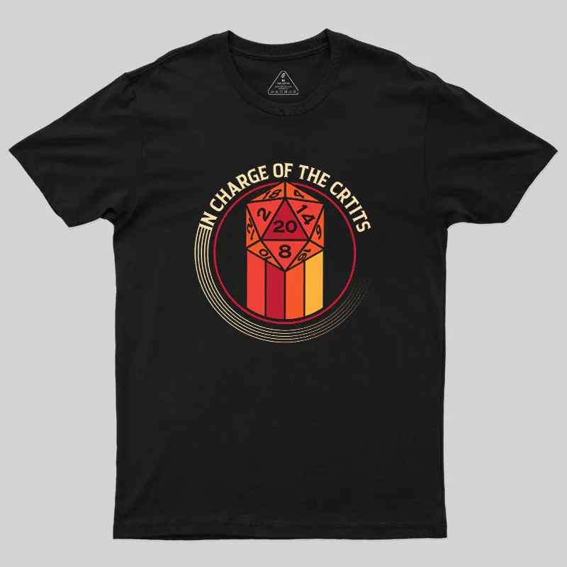 In Charge of the Crits D20 Retro Geek T-Shirt
