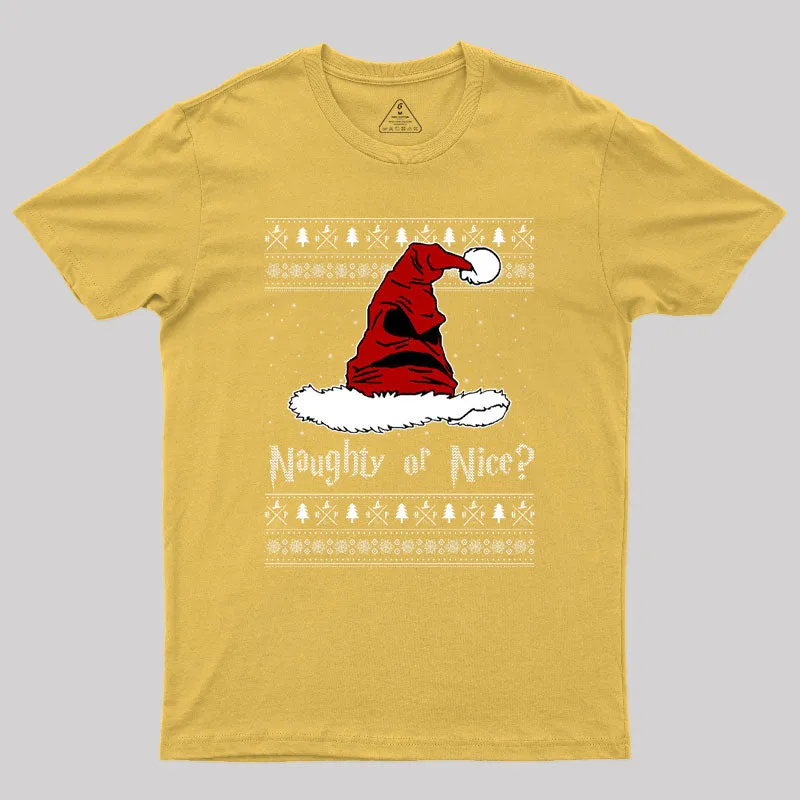Naughty Or Nice Sorting Santa Claus Geek T-Shirt - Image 7