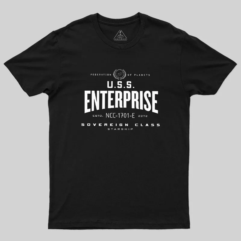 Alternative view of U.S.S. Enterprise-E Geek T-Shirt
