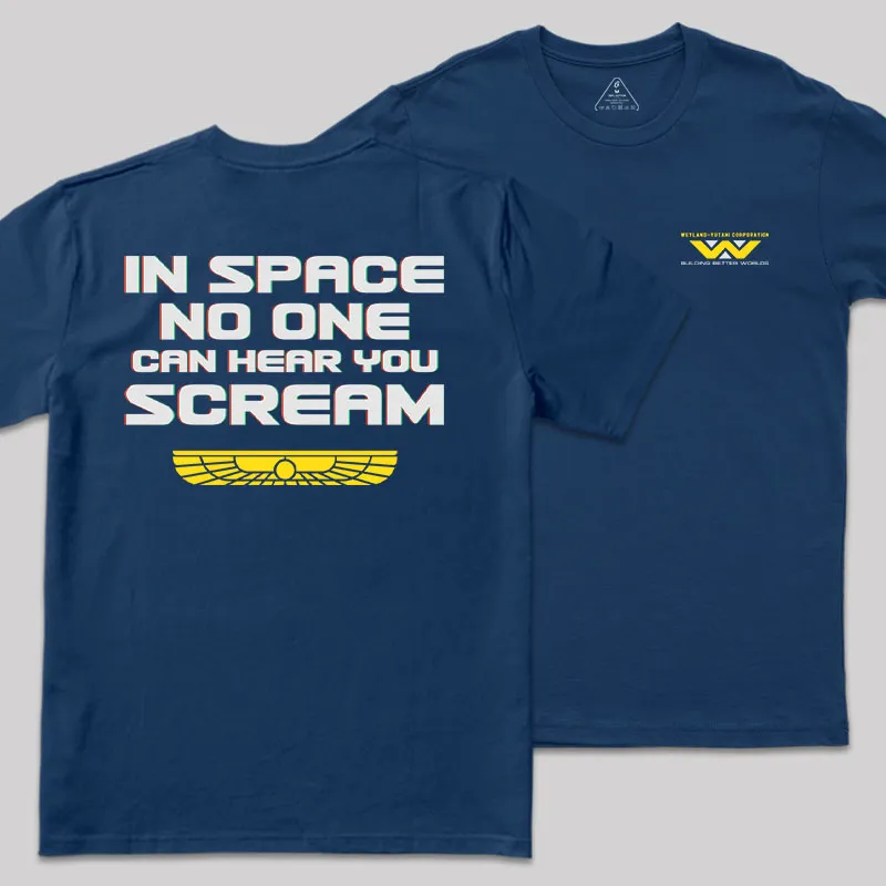 Alternative view of In Space No One Can Hear Your Scream Front and Back Printed Geek T-Shirt