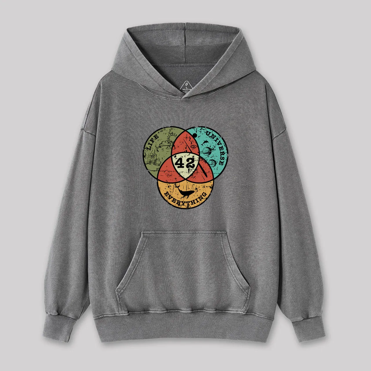 Life, the Universe & Everything Washed Hoodie - Image 4