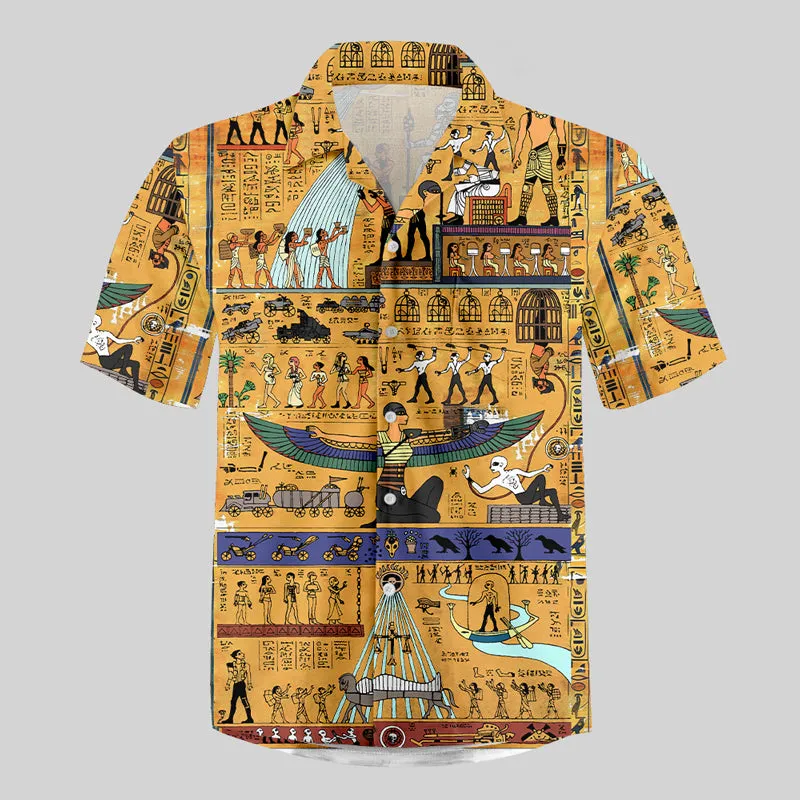 Fury Road as an ancient Egyptian painting Button Up Pocket Shirt