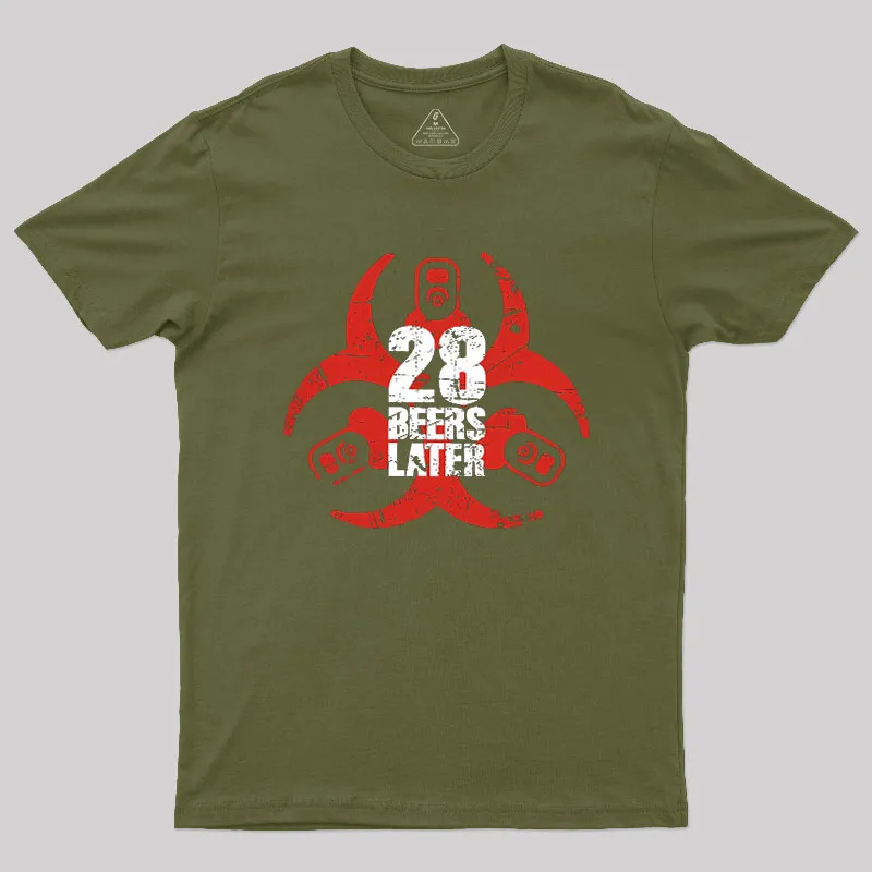 28 Beers Later Geek T-Shirt - Image 3