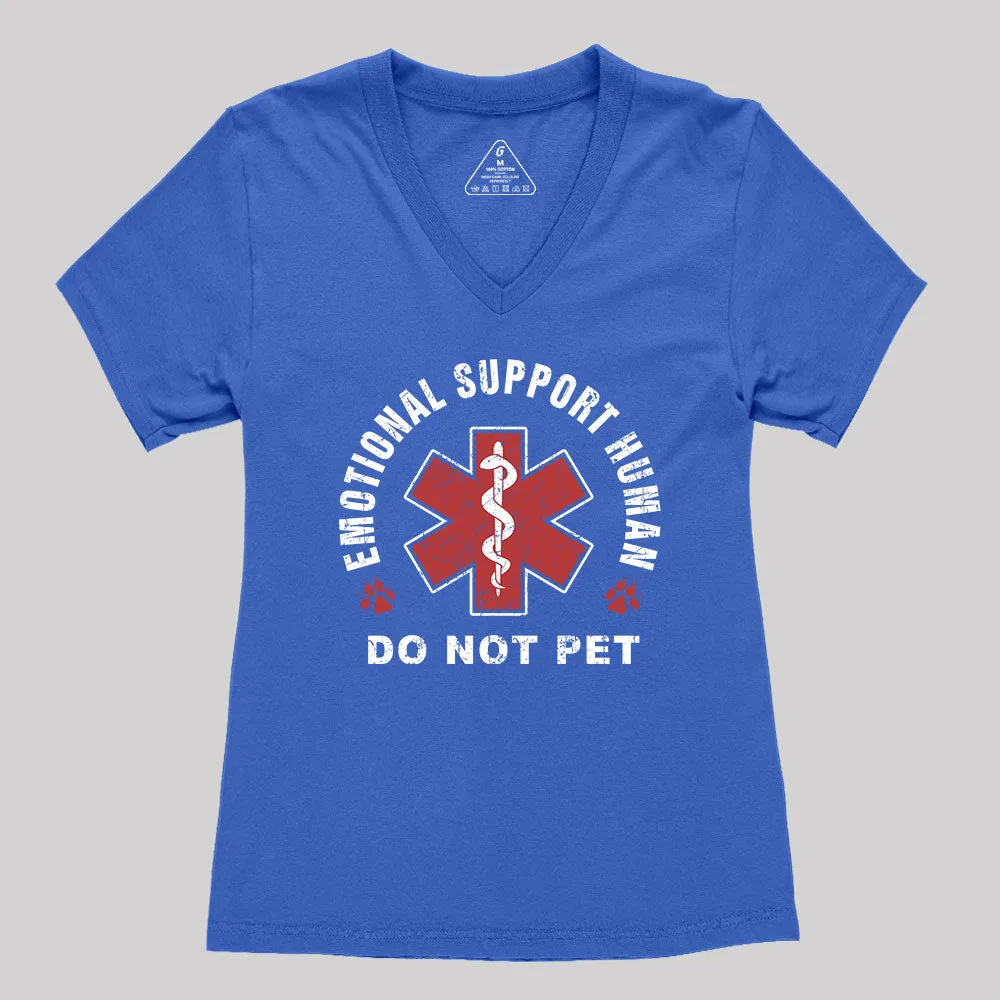 Emotional Support Human Women's V-Neck T-shirt - Image 3