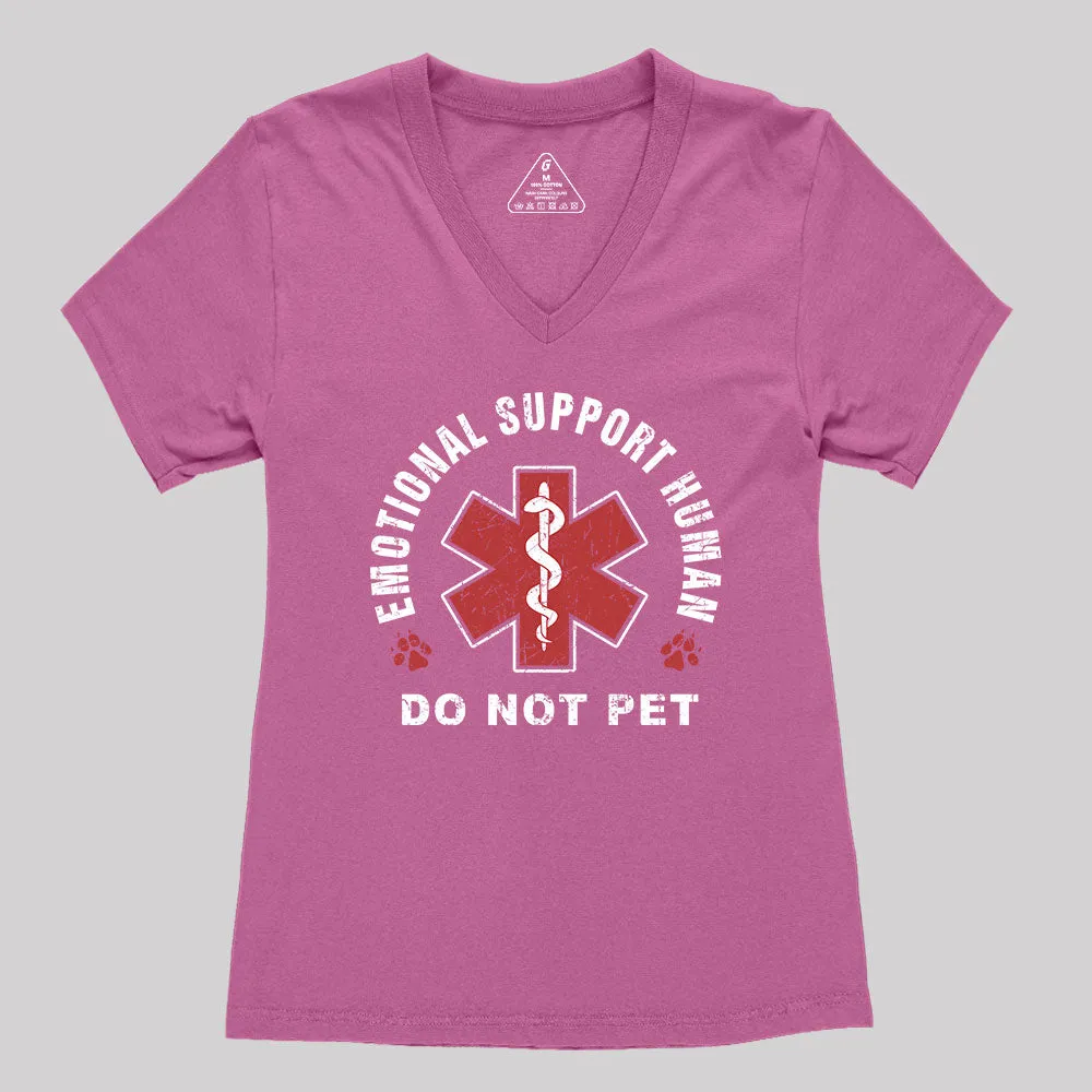 Emotional Support Human Women's V-Neck T-shirt