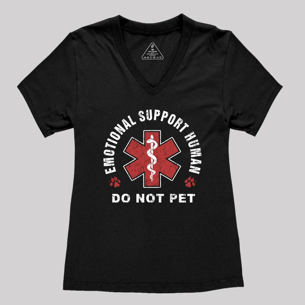Emotional Support Human Women's V-Neck T-shirt - Image 2