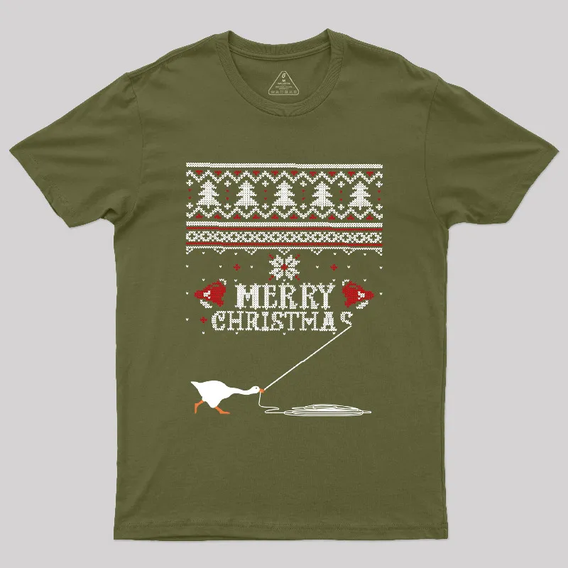 Merry Honked Christmas Funny Honk Goose T-Shirt - Image 3