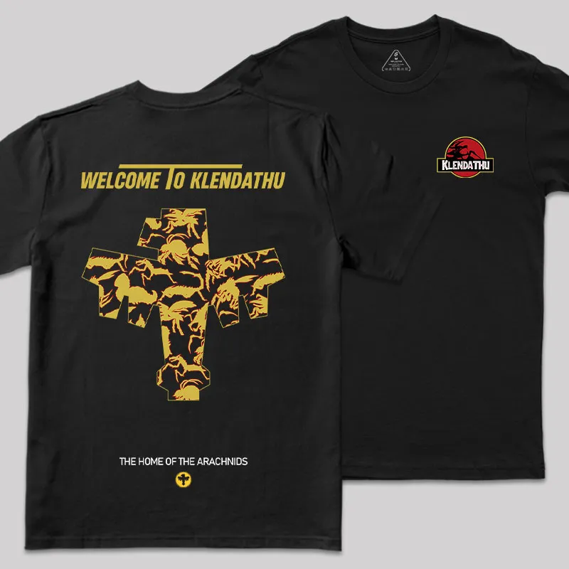 The Home Of The Arachnids Front and Back Printed Geek T-Shirt