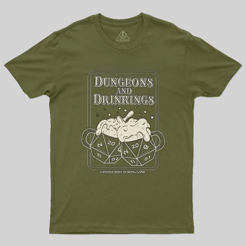 Dungeons and Drinkings Geek T-Shirt - Image 3