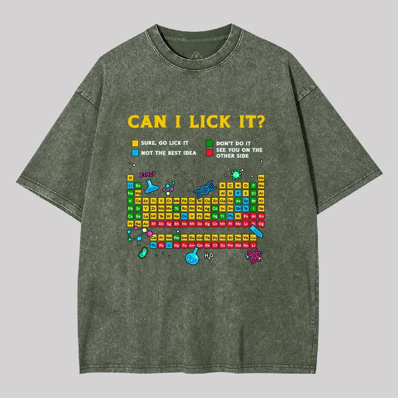 Can I Lick It Periodic Table Geek Washed T-shirt - Image 3