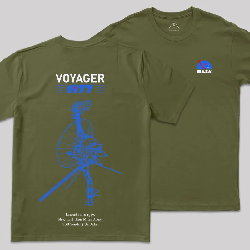 VOYAGER 1977 Front and Back Printed Geek T-Shirt - Image 4