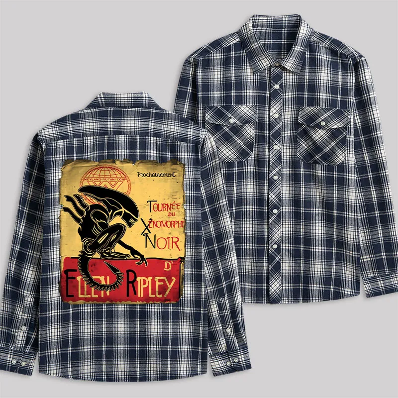 Tour of the Xenomorph Plaid Flannel Shirt - Image 4
