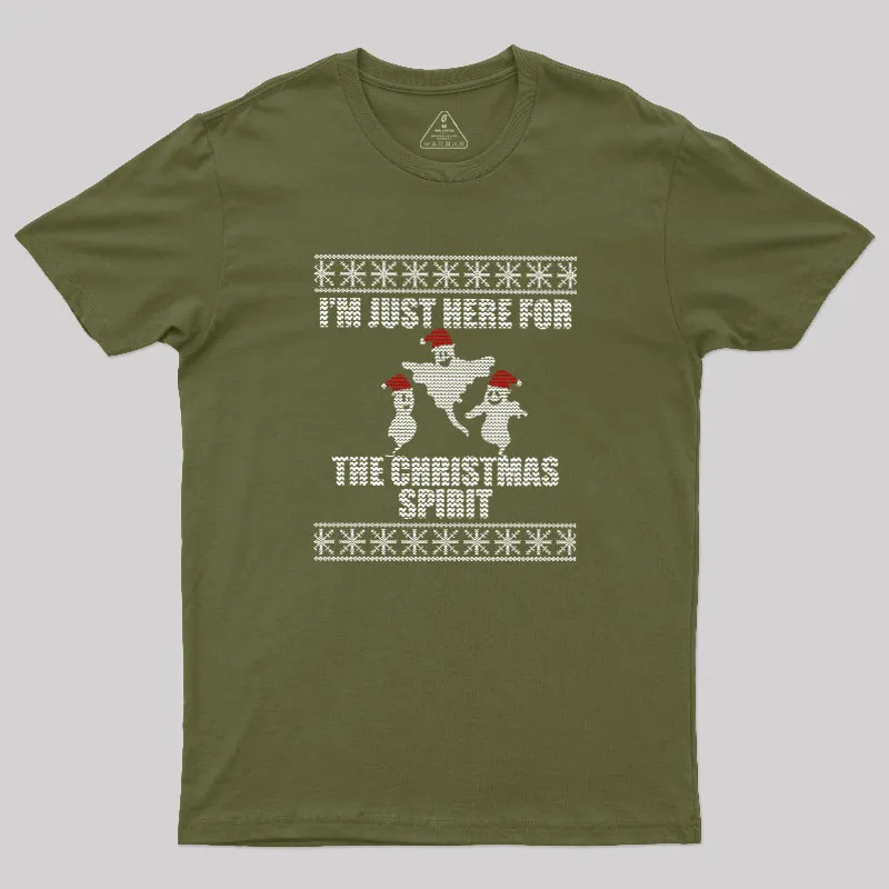 Just Here For The Christmas Spirit Geek T-Shirt - Image 3