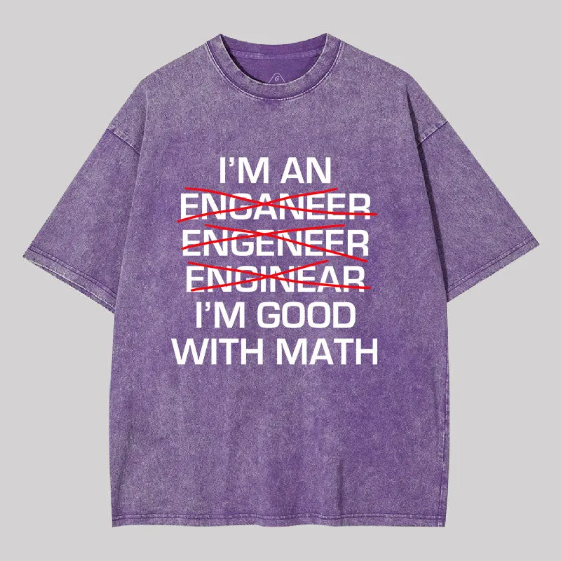 I'm Good With Math Washed T-shirt - Image 6