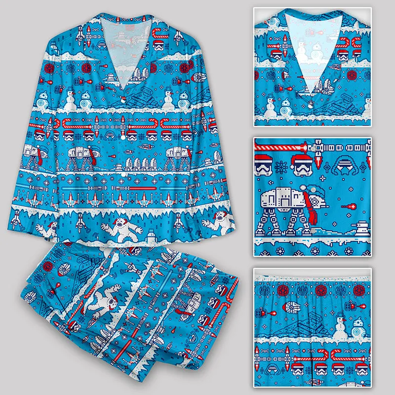Pixel Art Robot Christmas Pajama Sets - Image 3