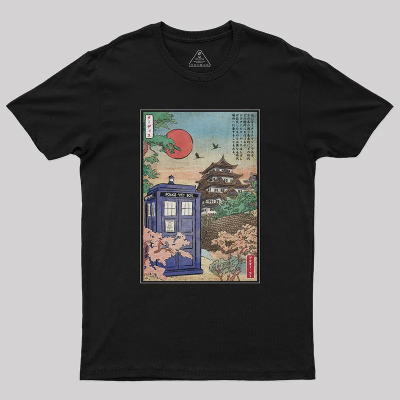 Alternative view of Tardis in Japan Nerd T-Shirt