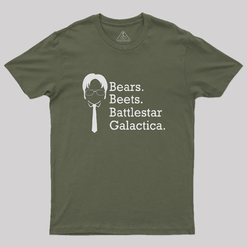 Bears Beets Battlestar Galactica Geek T-Shirt - Image 4