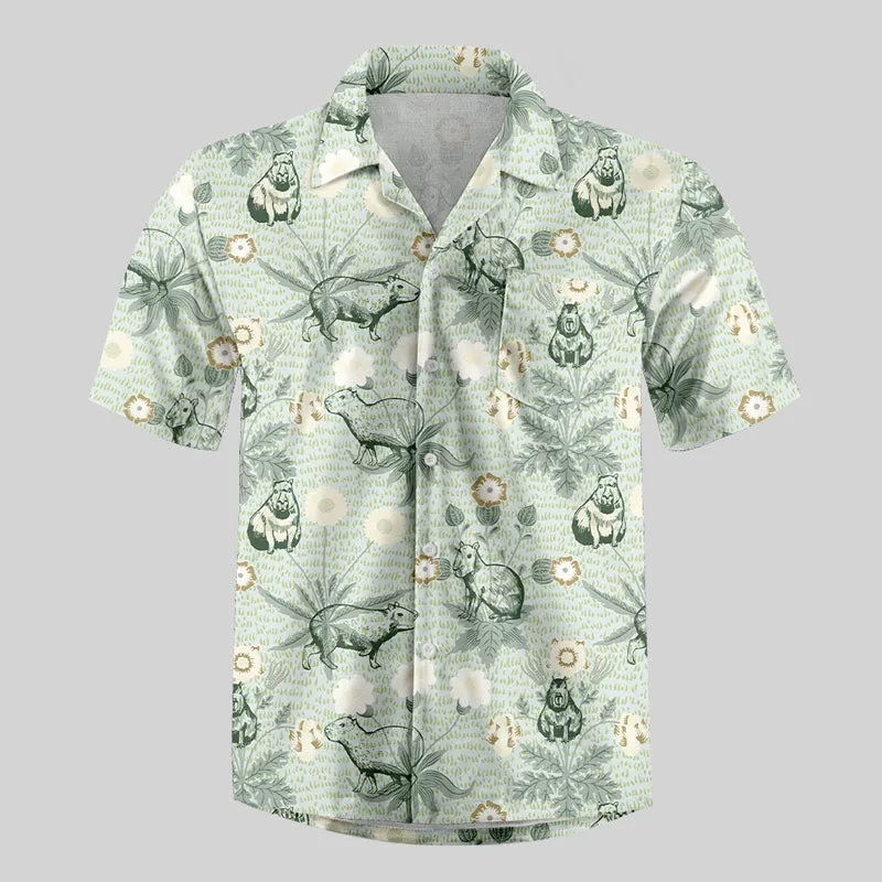 Funny Capybara Button Up Pocket Shirt - Image 2