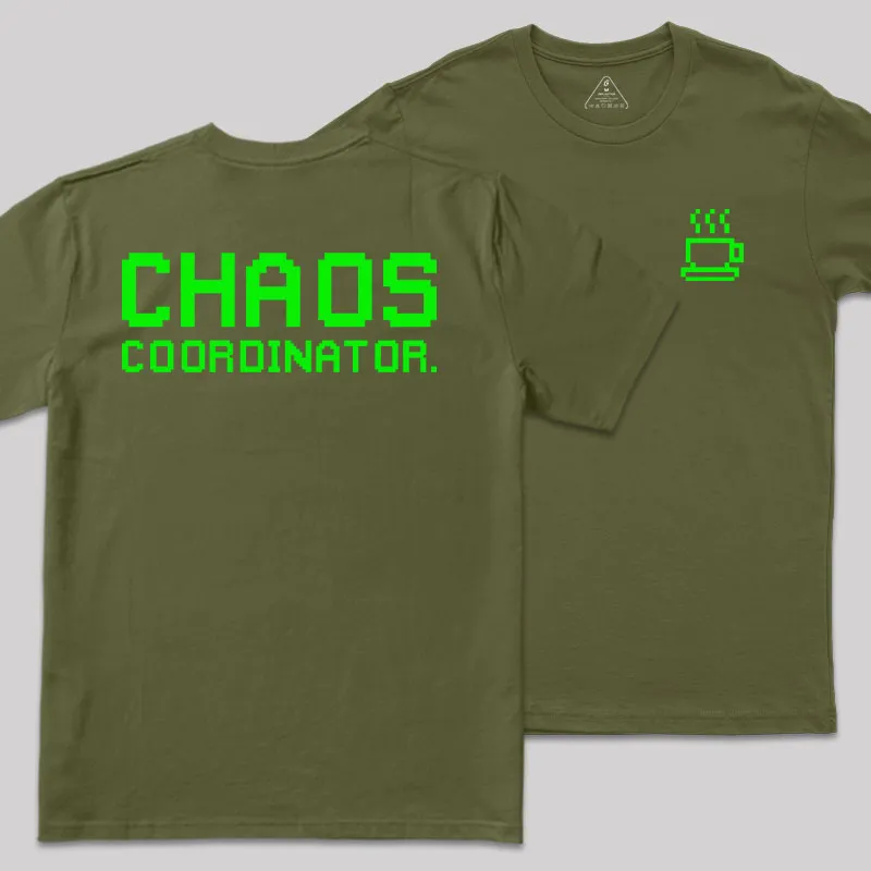 Chaos Front and Back Printed Geek T-Shirt - Image 3