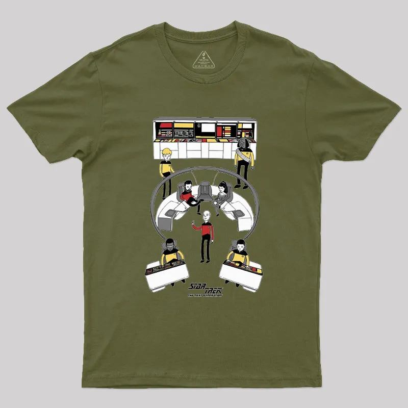 The Next Generation Cartoon Bridge Crew Geek T-Shirt - Image 3