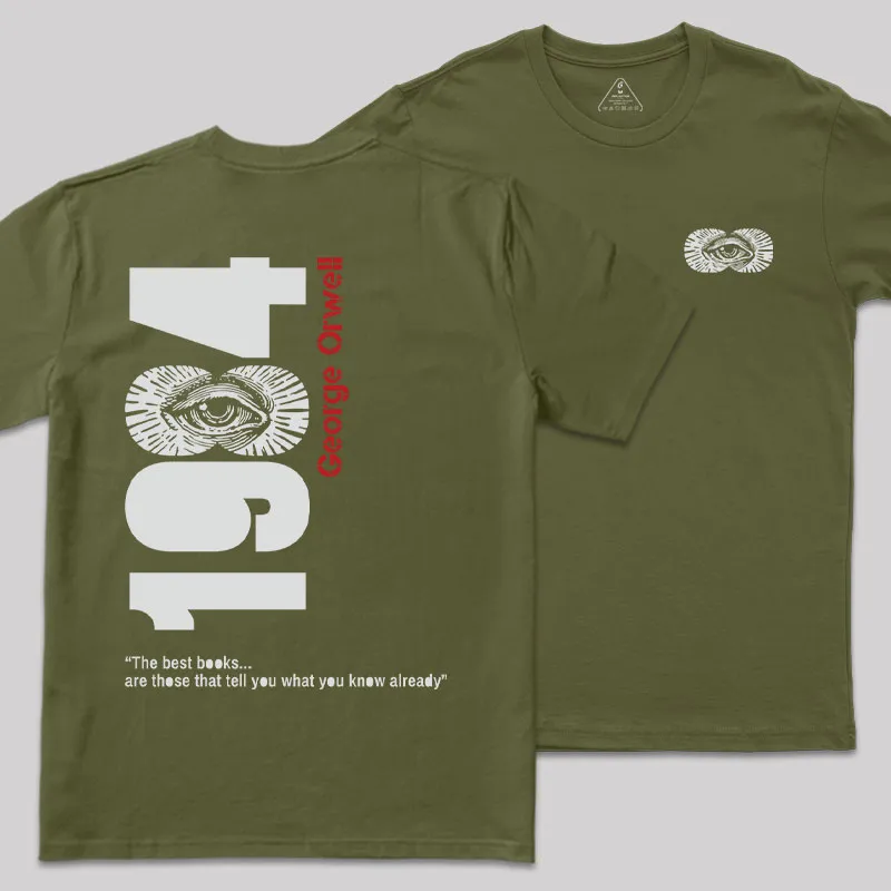 1984 Waching You Front and Back Printed Geek T-Shirt - Image 3