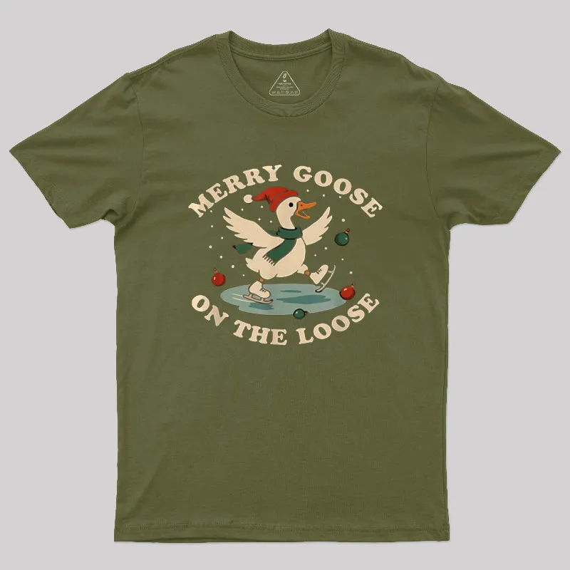 Merry Goose on The Loose Geek T-Shirt - Image 3