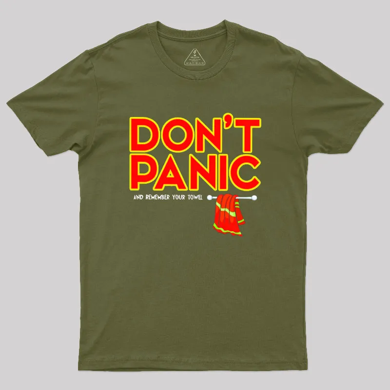 Don't Panic With Towel Geek T-Shirt - Image 3