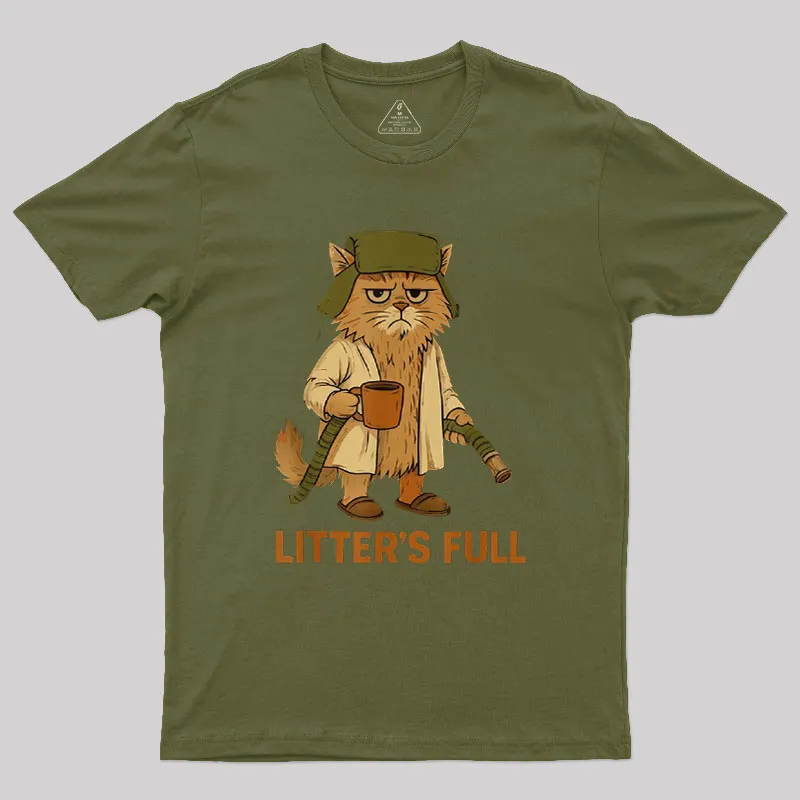 Litters Full Funny Cat Lovers Christmas Xmas Geek T-Shirt - Image 3