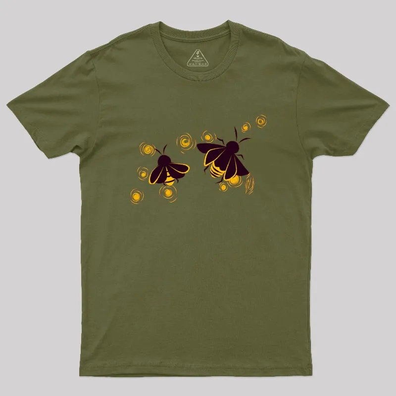 Alternative view of Fireflies Humour Bees Geek T-Shirt