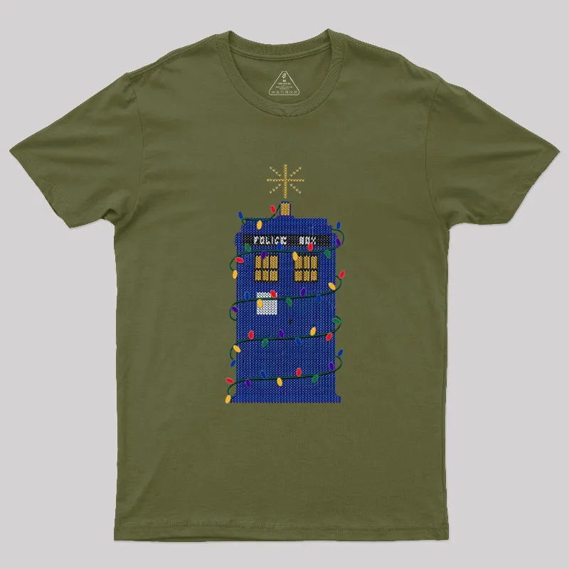 Alternative view of Happy Christmas from the Tardis Geek T-Shirt