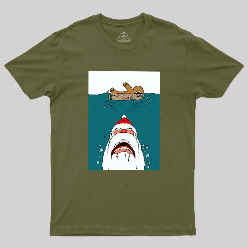 Santa Shark Geek T-Shirt - Image 3