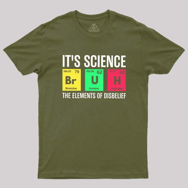 Funny Periodic Table Science Bruh Geek T-Shirt - Image 3