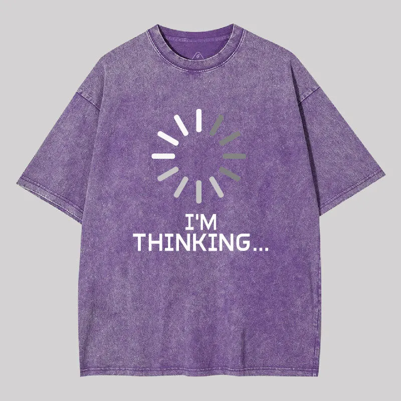 I'm Thinking Loading Wheel Washed T-Shirt - Image 6