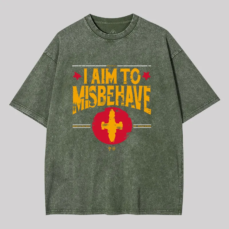 I Aim to Misbehave Firefly Geek Washed T-shirt - Image 4