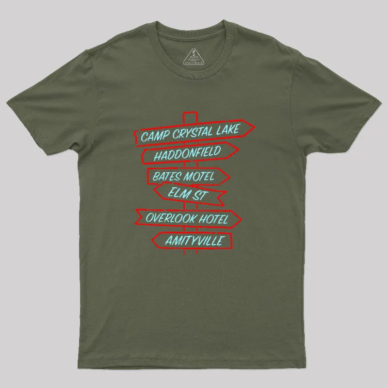 Camp Crystal Lake Haddonfield Geek T-Shirt - Image 3