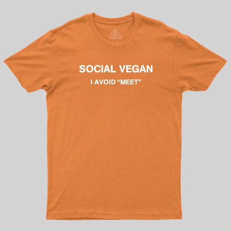 Social Vegan I Avoid Meet T-Shirt - Image 4