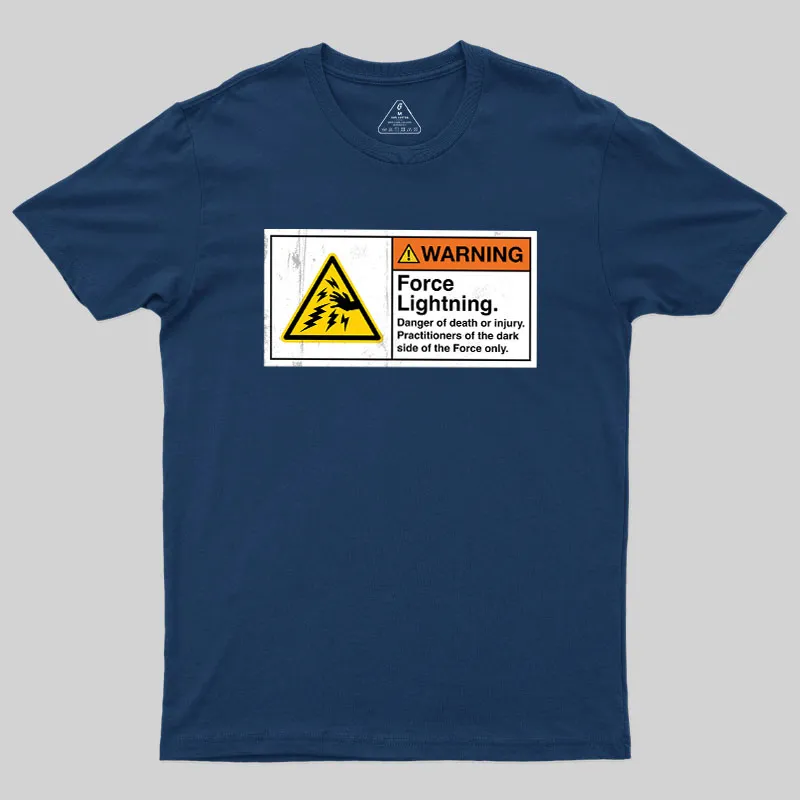 Alternative view of Warning Force Lightning Geek T-Shirt