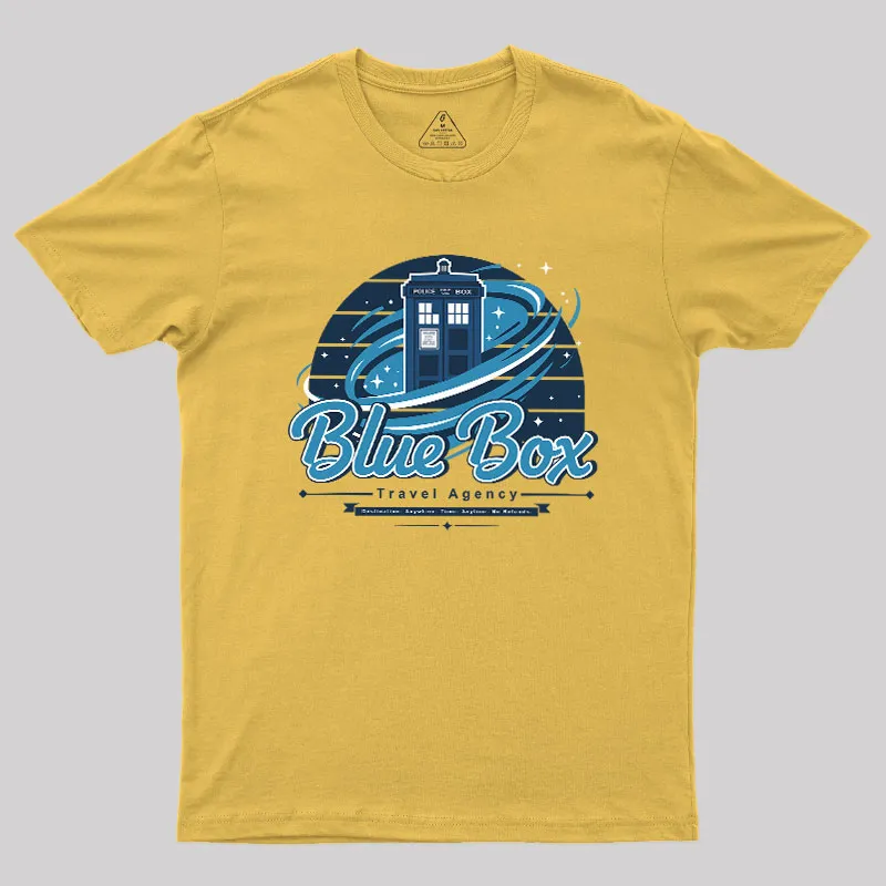 Blue Box Travel Agency Geek T-Shirt - Image 8