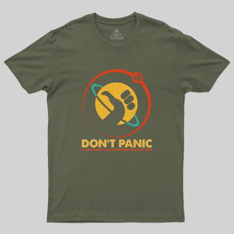 42 Answer To Life Universe Everything Don't Panic Geek T-Shirt - Image 3