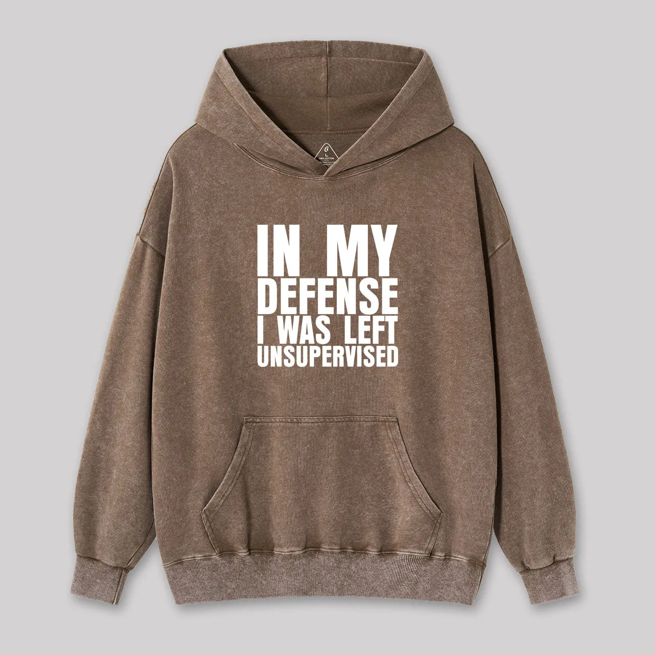Alternative view of I Was Left Unsupervised Washed Hoodie