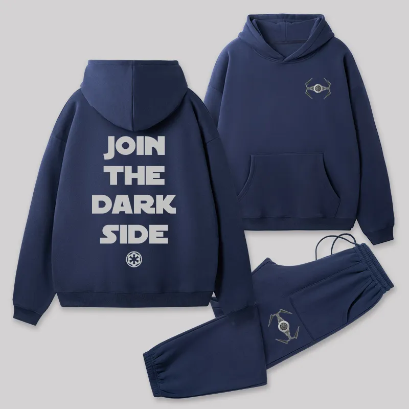 Alternative view of Join The Dark Side Front and Back Printed Geek Fleece Hoodie Set