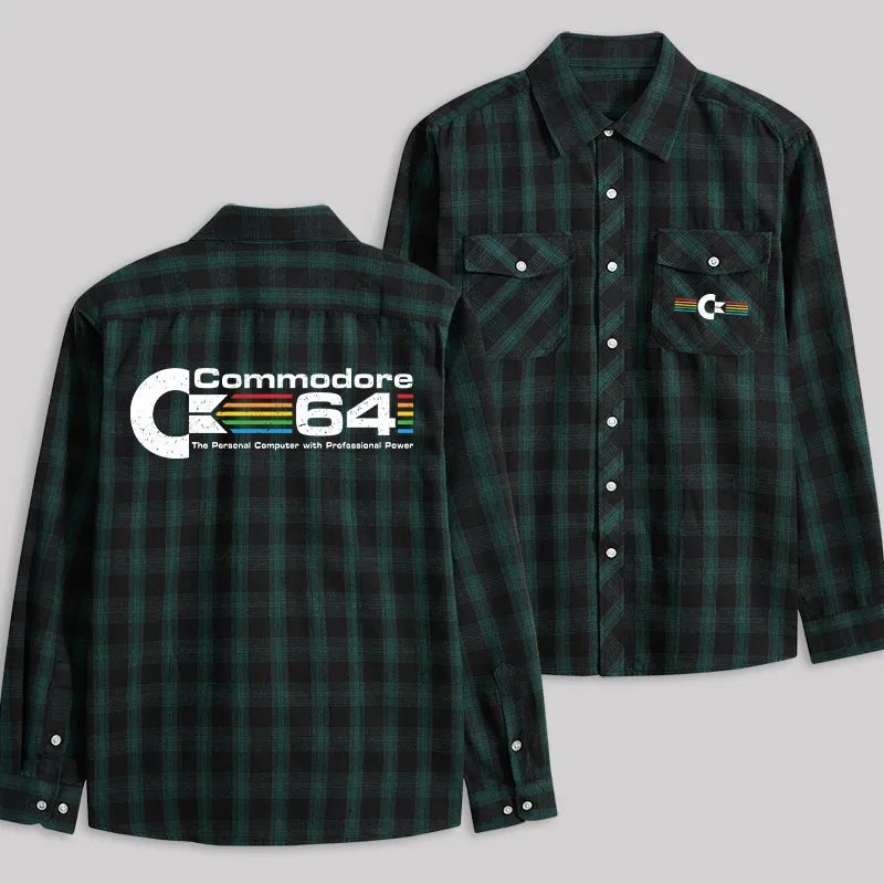 Commodore 64 Plaid Flannel Shirt