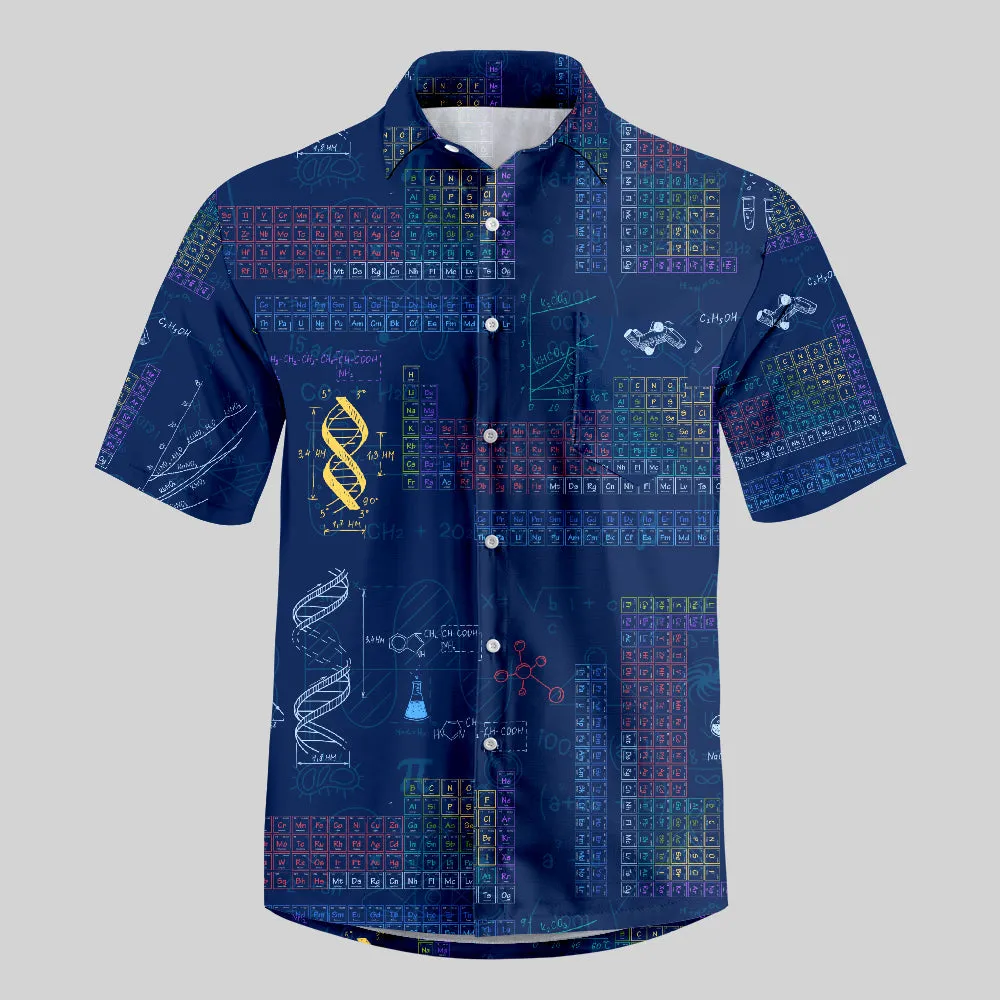 Periodic Table of Chemical Elements Button Up Pocket Shirt