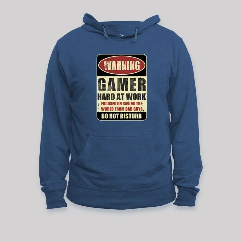 Alternative view of Warning Gamer Geek Hoodie