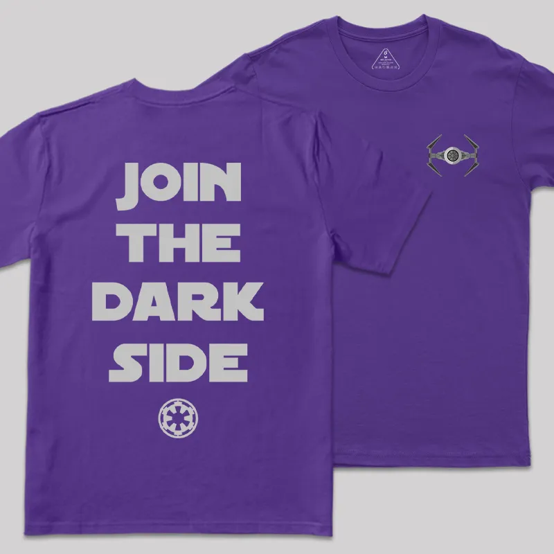 Join The Dark Side Front and Back Printed Geek T-Shirt - Image 5